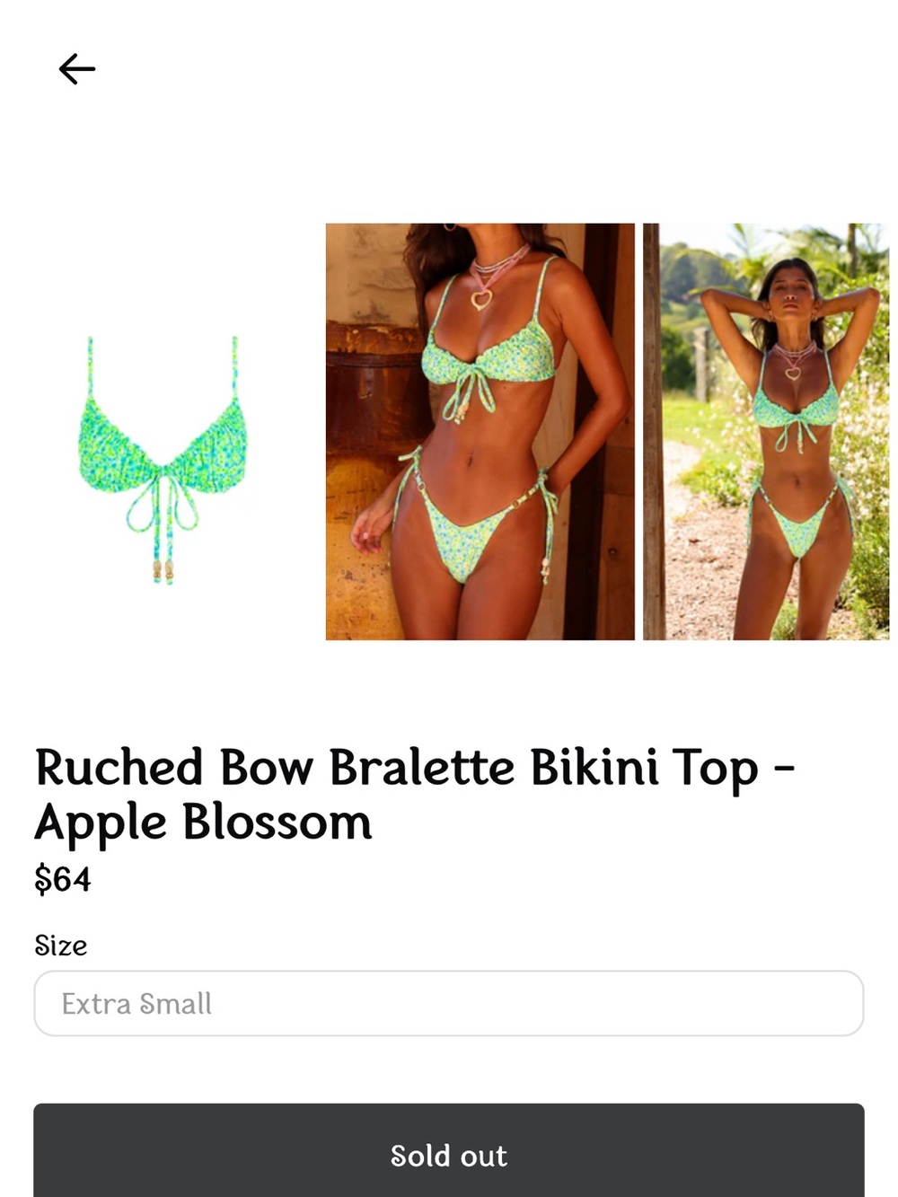 Kulani Kinis Light Blue Yellow Floral Tie-Side Bikini - Picture 4 of 8
